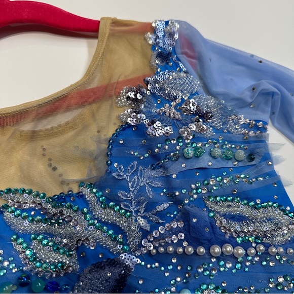 New Figure Skating Dress Size 12 (7~10T) with Hair Scrunchies (130~140cm) - Picture 6 of 11